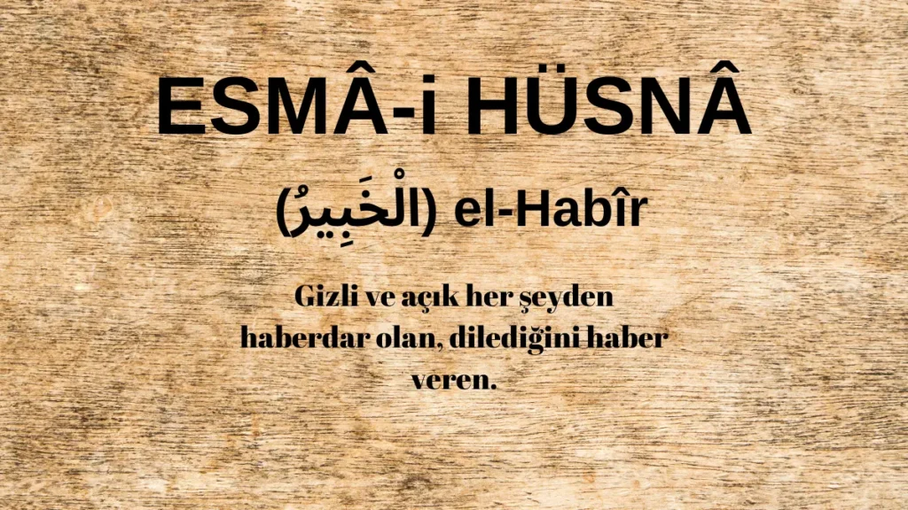 Esmaü’l Hüsna el-Habîr (الْخَبِيرُ) İsm-i Şerifi Fazilet ve Anlamı