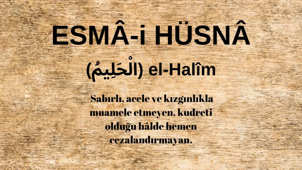 Esmaü’l Hüsna el-Halîm (الْحَلِيمُ) İsm-i Şerifi Fazilet ve Anlamı